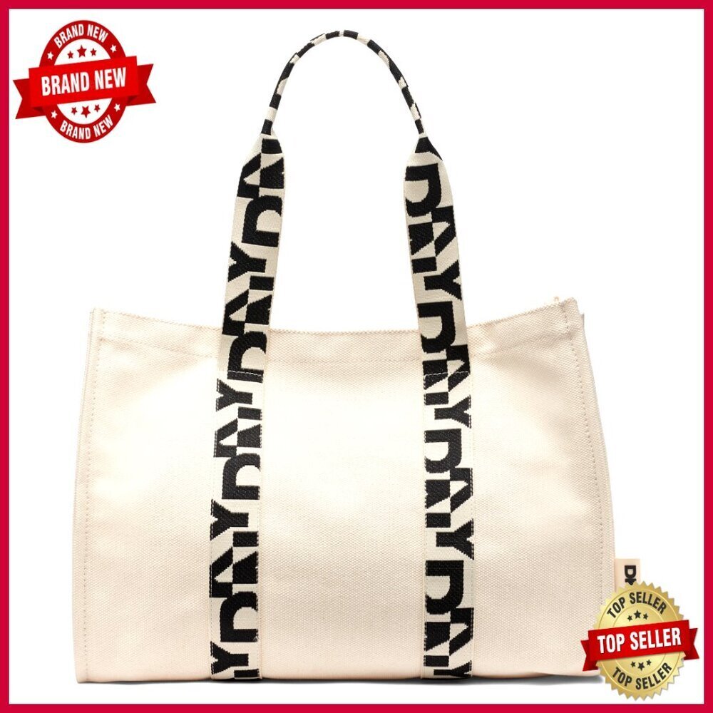Large Cotton Tote Bag with Snap Closure for Travel and Daily Use